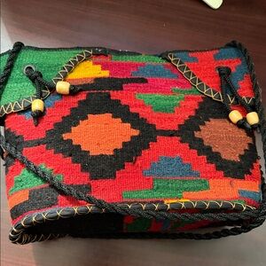 Colorful Geometric Patterned Women's Rug Bag